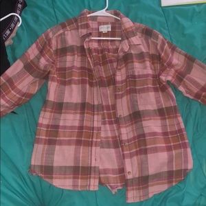 Oversized distressed American Eagle flannel
